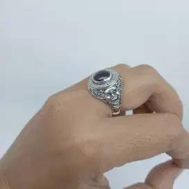 Cincin Perak 925 Ukiran Topeng Sidakarya Round 8mm