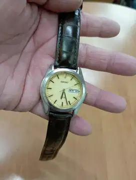 jam tangan seiko Quartz plat pospor rantai panjang