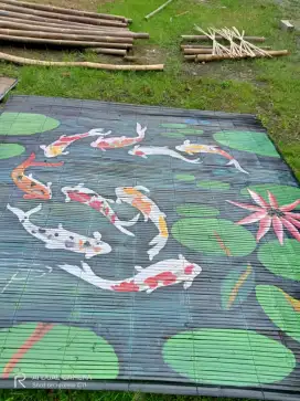 Tirai bambu motif