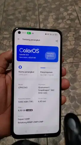 Opo. A95 resmi opo. 8+8/128 NFC no mnus