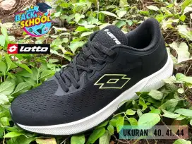 Sepatu sekolah sport runing original lotto hitam polos