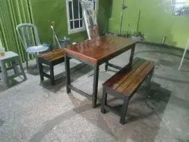 Meja kursi warung makan, meja kursi Cafe resto, meja  usaha kios
