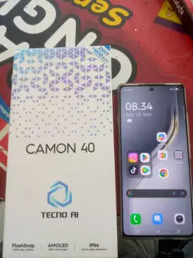Jual Cepat Tecno Camon 40 8/256GB - Garansi RESMI - Hitam, 8/256GB
