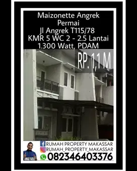 Maizonette Angrek Permai Makassar Jl Angrek T115/78 Kmr 5 WC 2 -2.5Lti