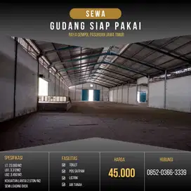 sewa gudang 3 menit pintu tol Gempol 0 Jalan Raya Gempol - Surabaya