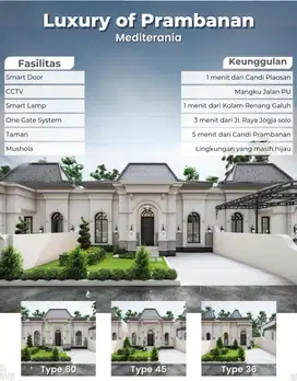 RUMAH EKSKLUSIF BERGAYA MEDITERANIA SMART HOME DI PRAMBANAN SLEMAN