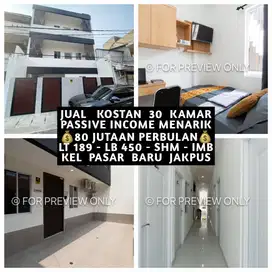 JUAL KOS KOST KOSAN KOSTAN 30 KAMAR DI PASAR BARU SAWAH BESAR JAKPUS