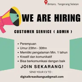 WE ARE HIRING CS ADMIN