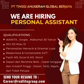 LOKER Personal Assistant Khusus Wanita