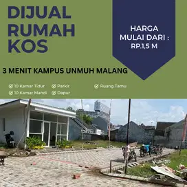 Rumah Kos Malang 5 Menit Kampus UMM Dijual Akses Mobil