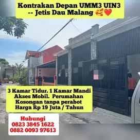 RUMAH JETIS DAU 3 KAMAR DI SEWA KAN DI KONTRAKKAN