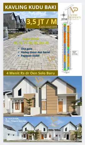 Kavling Siap Bangun di Kudu Baki – Solo Baru – Harga 3,5 Juta/m² – SHM