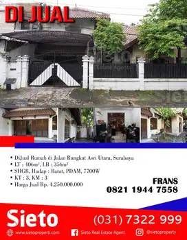 DiJual Rumah di Jalan Rungkut Asri Utara, Surabaya