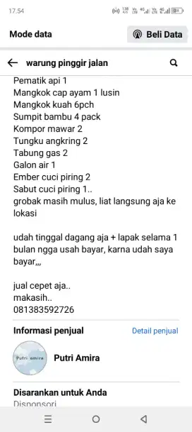 Jual grobak mie ayam dan bakso + lapak