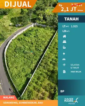 Dijual Tanah Siap Bangun View Bagus di Sumbersekar Dau Malang