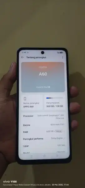 Opo  A60 HP cas  biasa 8+8/128 resmi opo mlus NFC