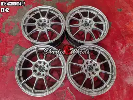 Jual velg tc105 r16 4x100 4x114,3 jazz brio agya yaris dll