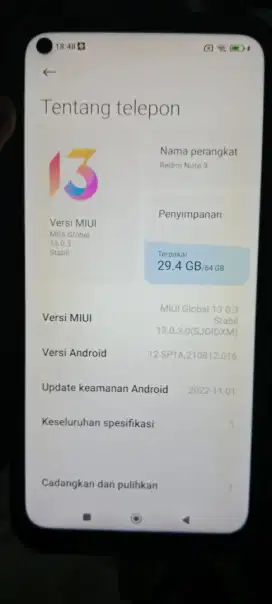 Redmi not9 bekas
