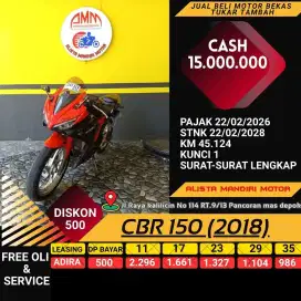 HONDA CBR 150 R 2018
Kredit tanpa DP ( KREDIVO & PAYLATER )