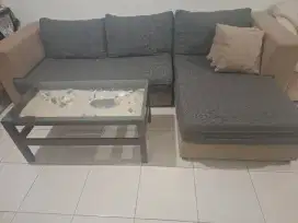 Sofa Letter L, empuk include meja