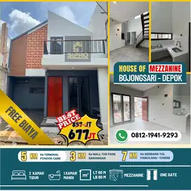 Rumah mezzanine 600 jutaan di bojongsari depok