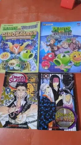 Buku Komik Anak-anak (Plants vs Zombie) dan buku manga Demon Slayer(2)