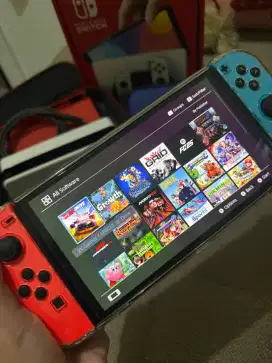 Nintendo Switch OLED Dualboot 512 gb Full Games, 4 joycon,banyak bonus