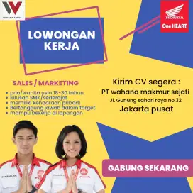 Lowongan kerja sales motor HONDA