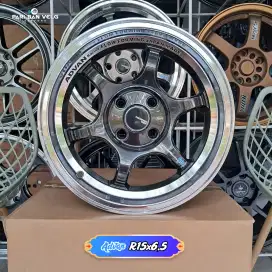 ️️️Velg Advan RG-D2 Ring 15 lebar 6.5
Pcd. 4×100 Et. 38 brio,agya,ayla