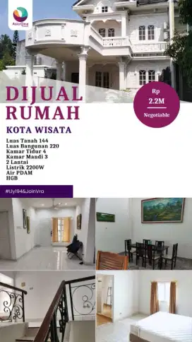 Dijual cepat rumah diperumahan kota wisata Cibubur