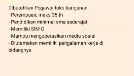 Pegawai toko bangunan