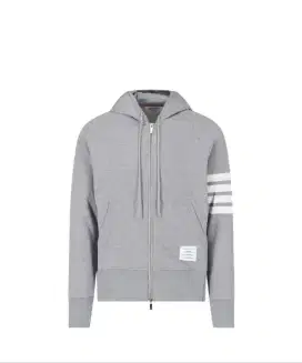 THOM BROWNE 4-BAR STRIPE ZIPPER JACKET LIGHT GREY 3 NEW ORIGINAL