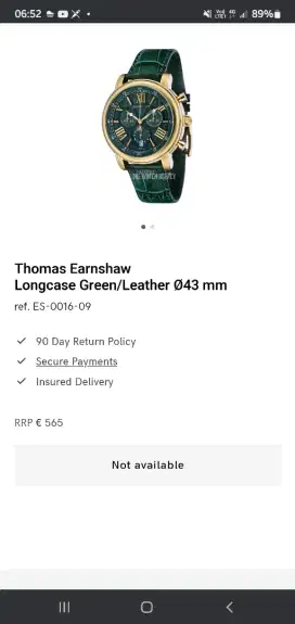 Jam Tangan Thomas EarnShaw Sparkling Green