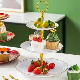 Rak Kue Susun 3 Tingkat Detachable Plate Cake Stand Display