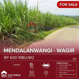 Tanah Jual Pinggir Jalan 10 Menit Dari PG Kebonagung Dekat perumahan