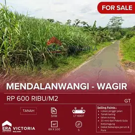 Tanah Jual Pinggir Jalan 10 Menit Dari PG Kebonagung Dekat perumahan