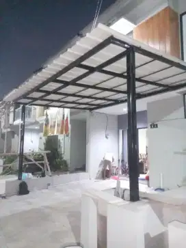 Kanopi alderon single terpasang rapi