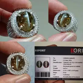 Natural Cat Eye Alexandrite Chrysoberyl Sri Lanka 6.65 ct memo GRI