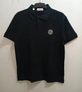 STONE ISLAND BLACK POLO SHIRT