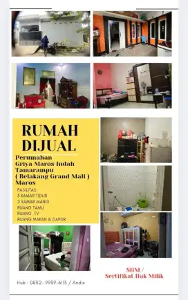 Jual rumah griya maros indah tamarampu