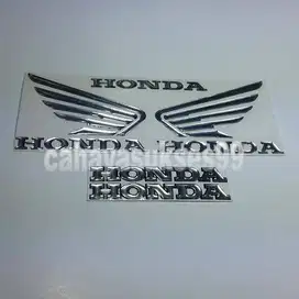 Sticker Motor Timbul Sayap Honda Silver Besar Emblem Stiker Tangki