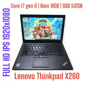 Lenovo Thinkpad X260 | Core i7 gen 6 | Ram 16GB | SSD 512GB | FHD IPS