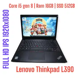 Lenovo Thinkpad L390 | Core i5 gen 8 | Ram 16GB | SSD 512GB | IPS FHD