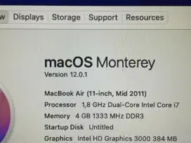 Jual Macbook Air 11 2011 i7