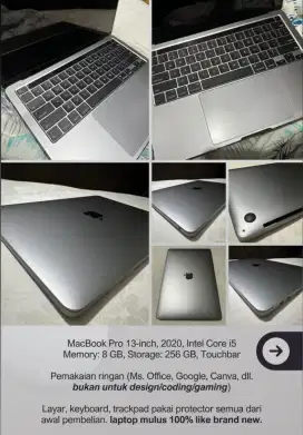 Macbook Pro 13-inch 2020 8/256 NEGO