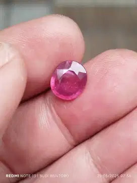 Batu Ruby red kristal 2.95 carat memo CGL