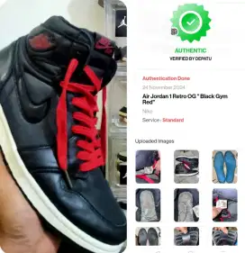 Nike Air Jordan AJ1 Black Satin Size 44