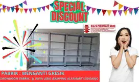Jual ready Rak siku lubang harga murah gondola rak minimarket gudang
