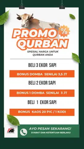 Hewan kurban korban qurban qurban sapi kambing booking fee