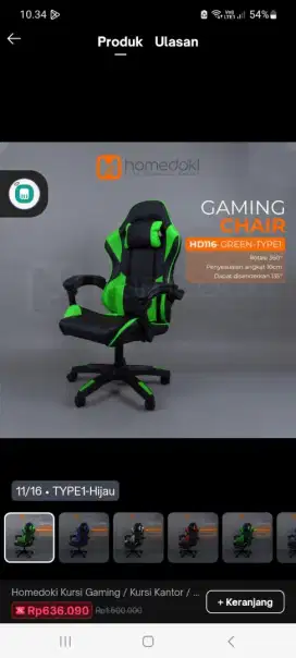 Kursi gaming kondisi segel dus